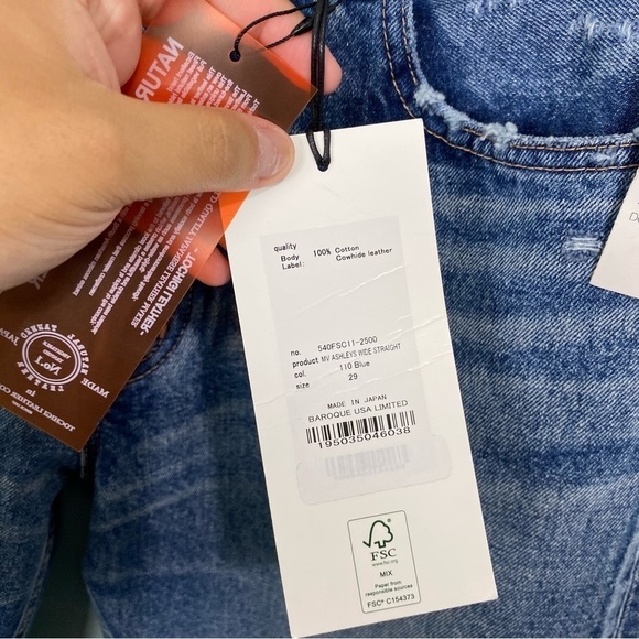 Moussy‎ Vintage Ashley Wide Straight Leg Blue Jeans Distressed Sz 29 - Picture 4 of 7